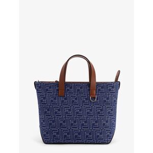Fendi Men Ff Jacquard Fabric And Leather Shopping Bag